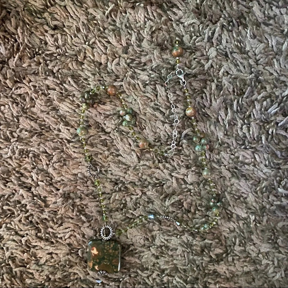 Rainforest Rhyolite Jasper Pendant Necklace - Picture 3 of 8